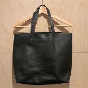 Black leather Madewell Transport tote bag